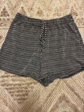 Caution To The Wind Black and White Grid Shorts